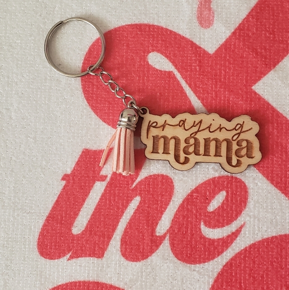 ***New Never Used*** Wooden Praying Mama Keychain w/tassel - Picture 2 of 4